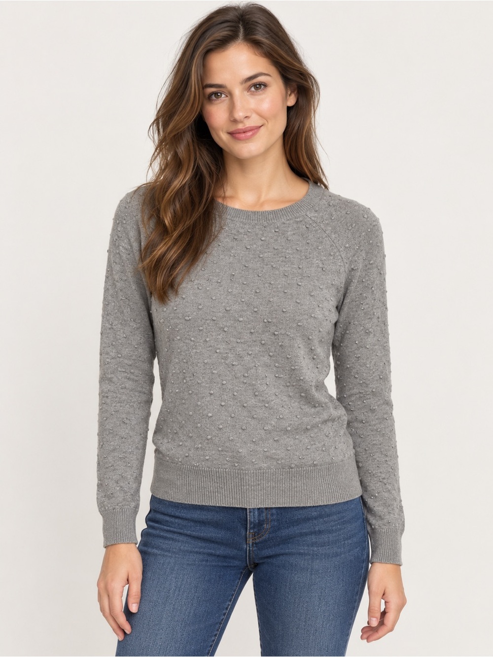 Banana Republic Gray Swiss Dot Cashmere Blend Sweater XS